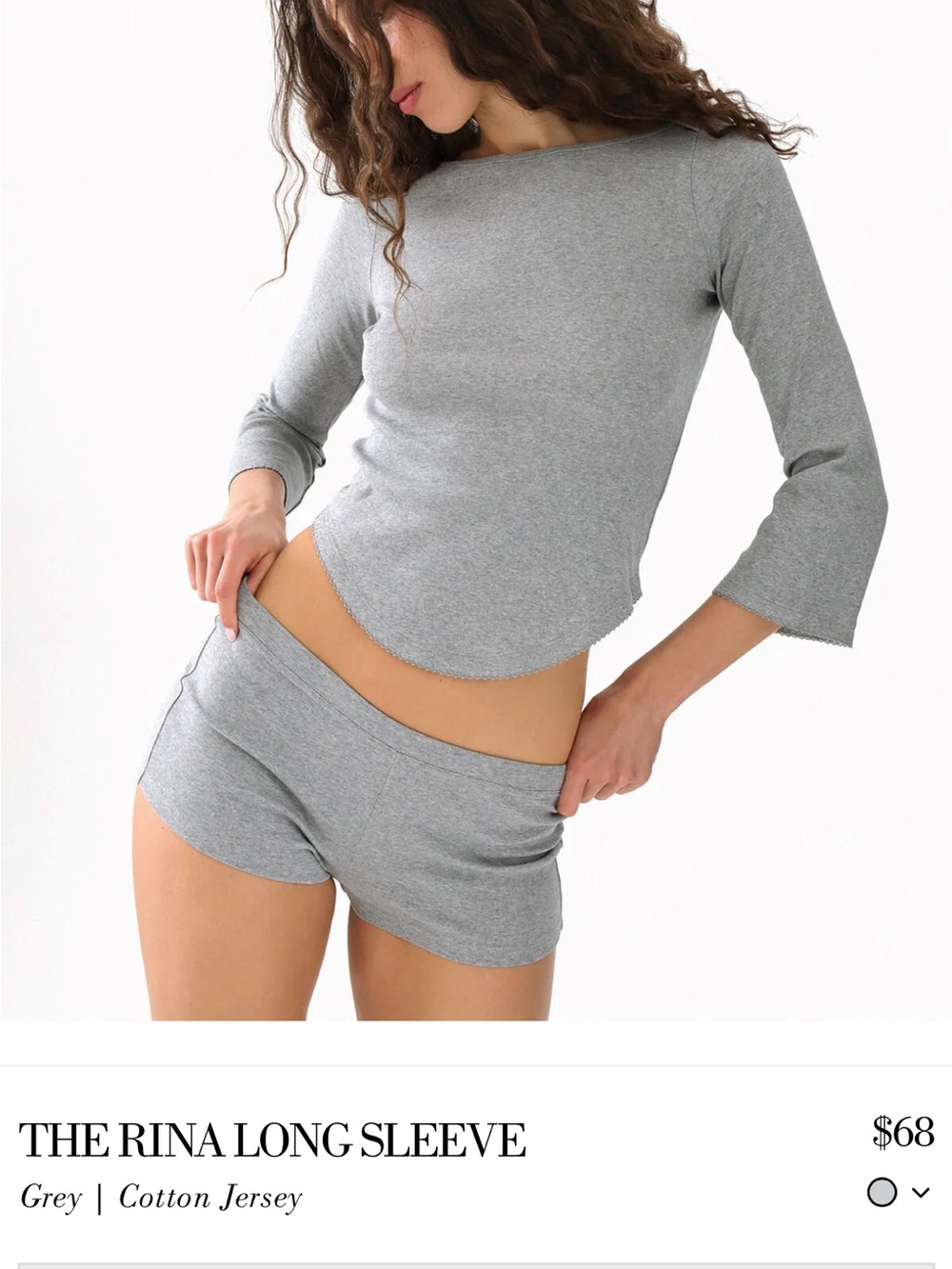 The Rina Long Sleeve Top - Grey - Picture 3 of 5